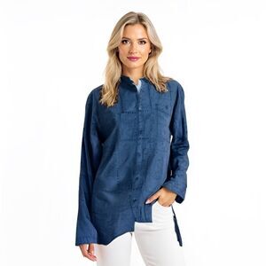 Mossimo Chambray Tonal Paisley Denim Oxford Button Down Shirt